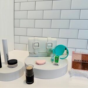 White Mini Buckle Wallet